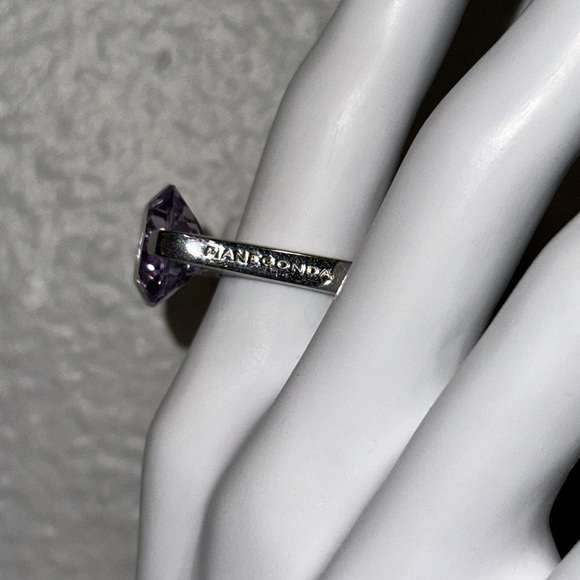 PIANEGONDA .925 silver amethyst rectangle statement cocktail designer ring 7 - Picture 5 of 10
